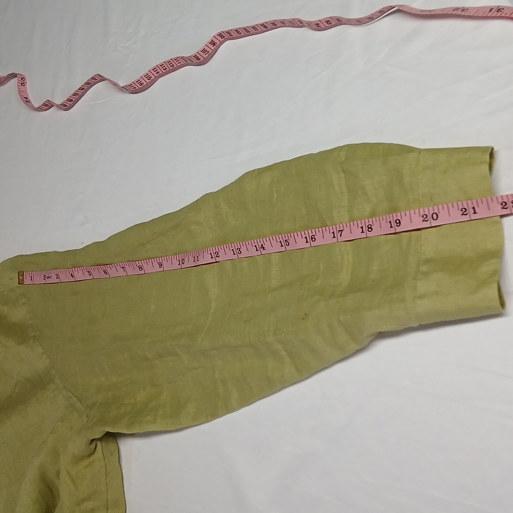 J. Jill Love 100% Linen Button-down Long Sleeve Shirt Women's Size L Petite - Picture 10 of 12